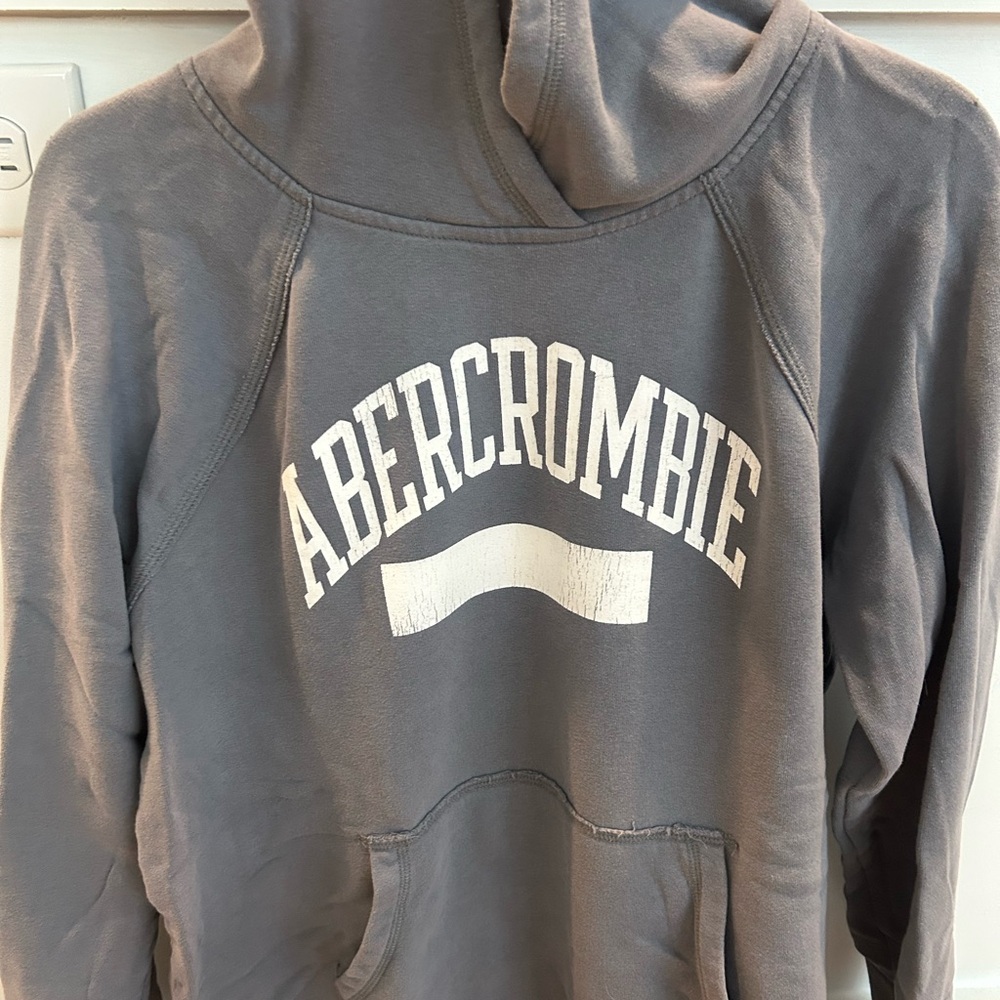 Abercrombie & Fitch Gray Sweater with White Logo